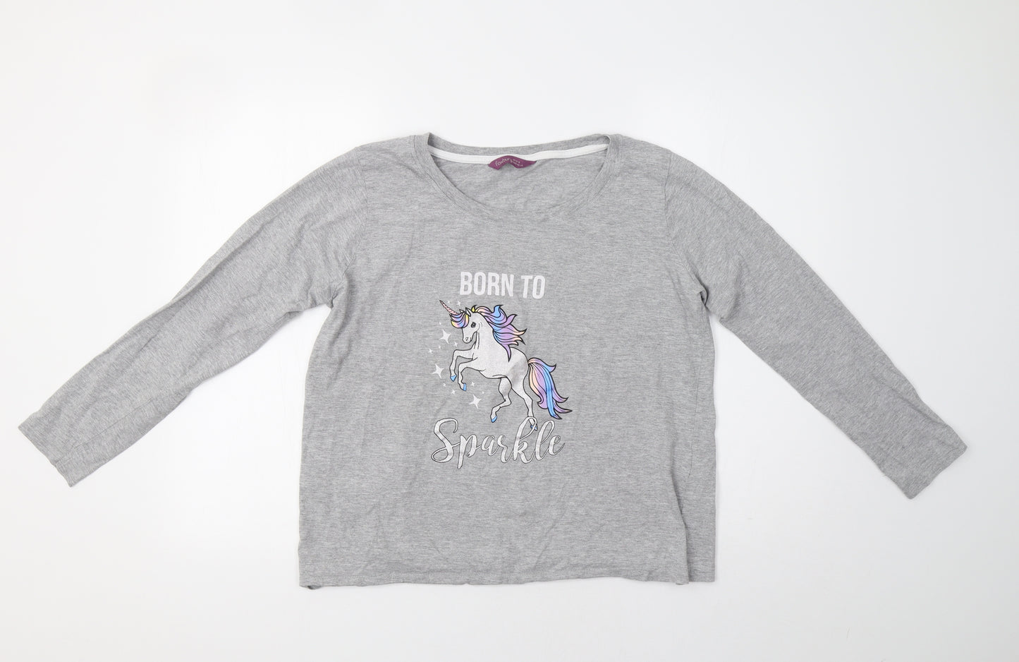Foxbury Womens Grey   Top Pyjama Top Size 16  - Unicorn