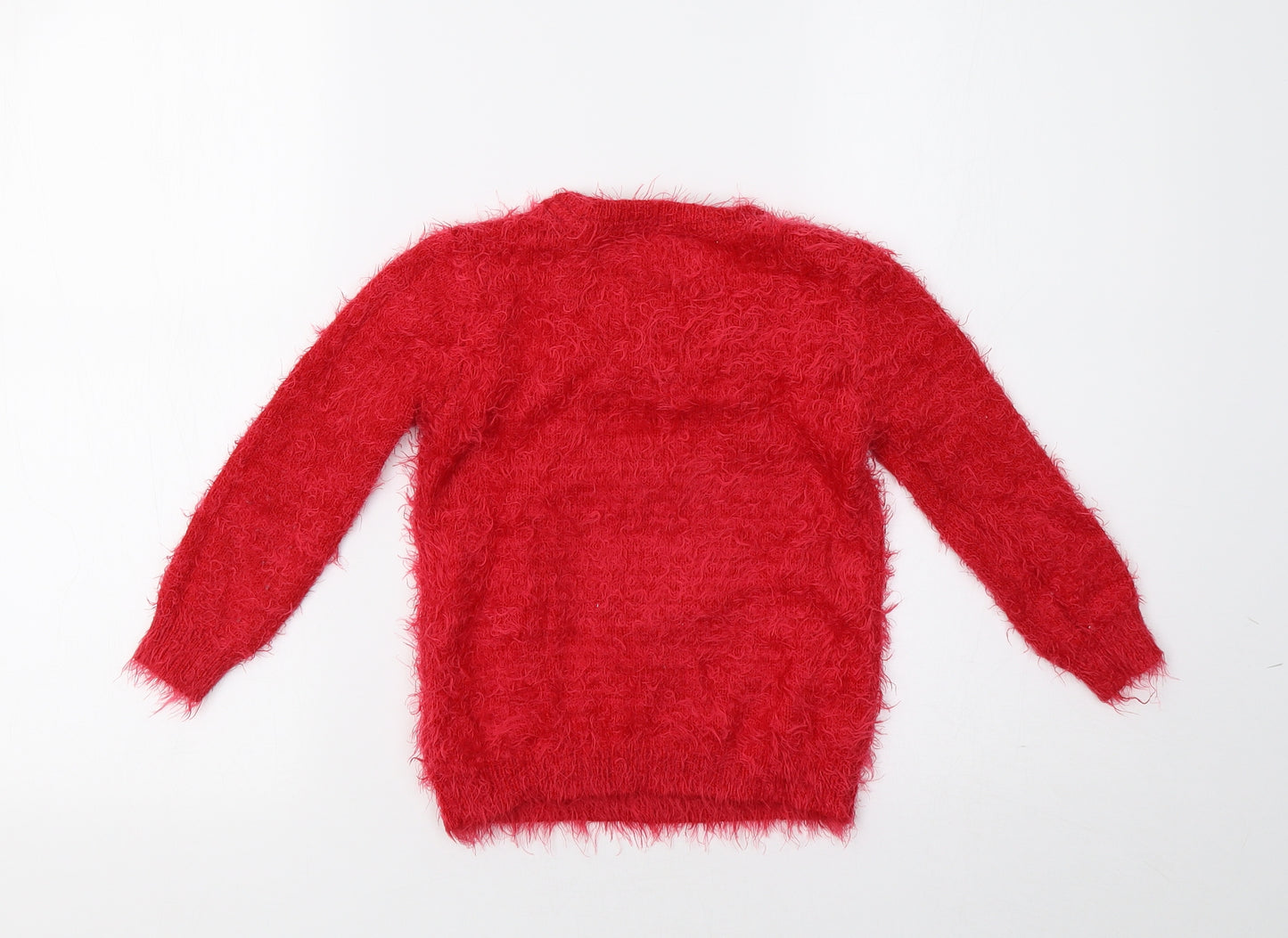 Primark Girls Red   Pullover Jumper Size 5-6 Years  - Penguin Christmas