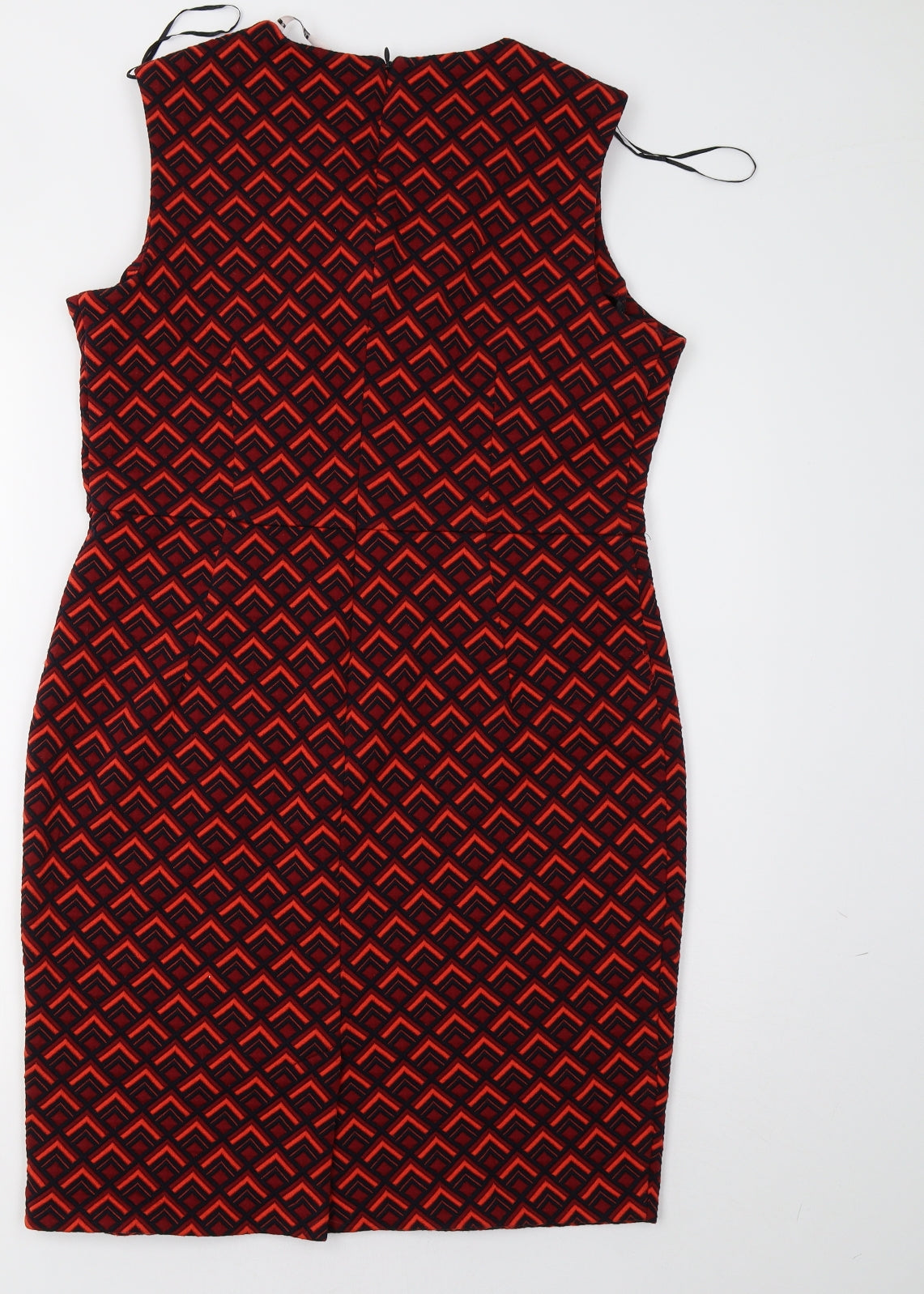TU Womens Red Geometric  Pencil Dress  Size 14