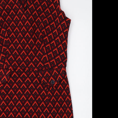 TU Womens Red Geometric  Pencil Dress  Size 14