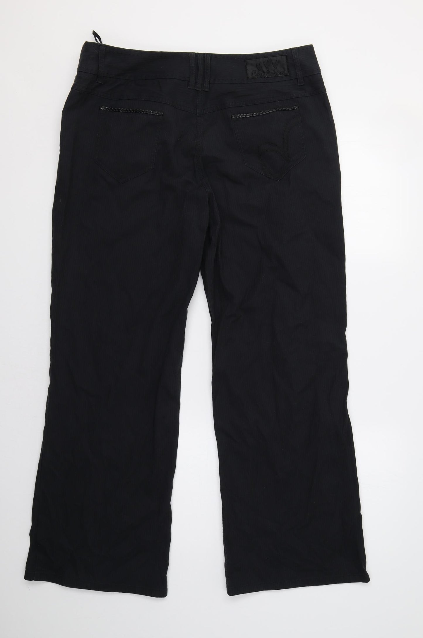 Per Una Womens Black Striped  Trousers  Size 16 L32 in