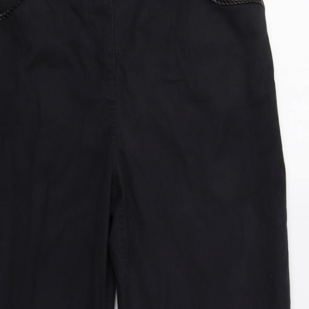 Per Una Womens Black Striped  Trousers  Size 16 L32 in