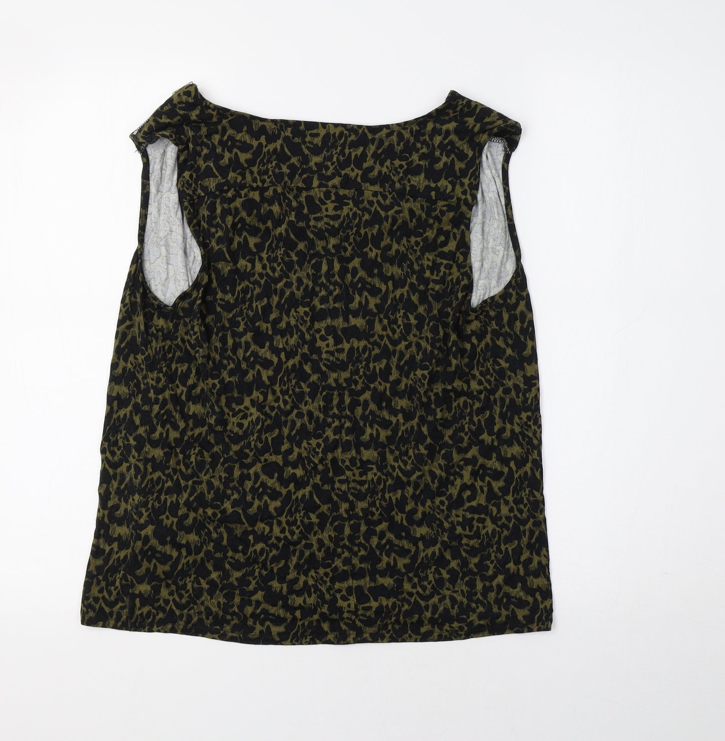 Warehouse Womens Green Animal Print  Basic Tank Size 14