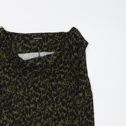 Warehouse Womens Green Animal Print  Basic Tank Size 14