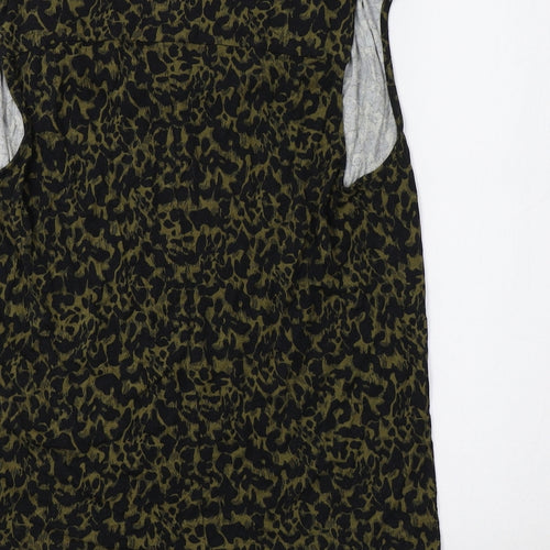 Warehouse Womens Green Animal Print  Basic Tank Size 14