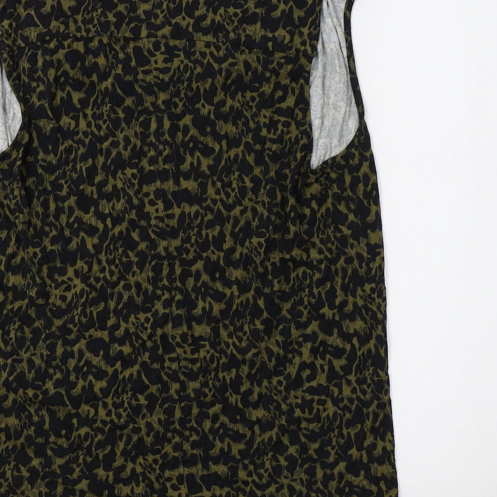 Warehouse Womens Green Animal Print  Basic Tank Size 14