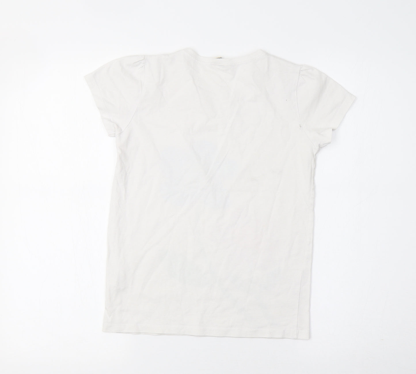 Boden Girls White Floral  Basic T-Shirt Size 11-12 Years