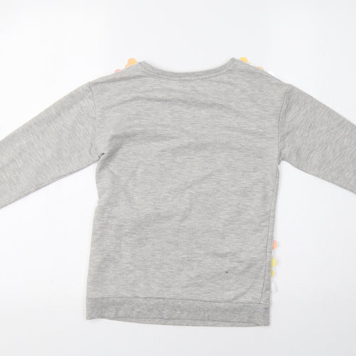 BlueZoo Girls Grey   Pullover Sweatshirt Size 9-10 Years  - Sequinned