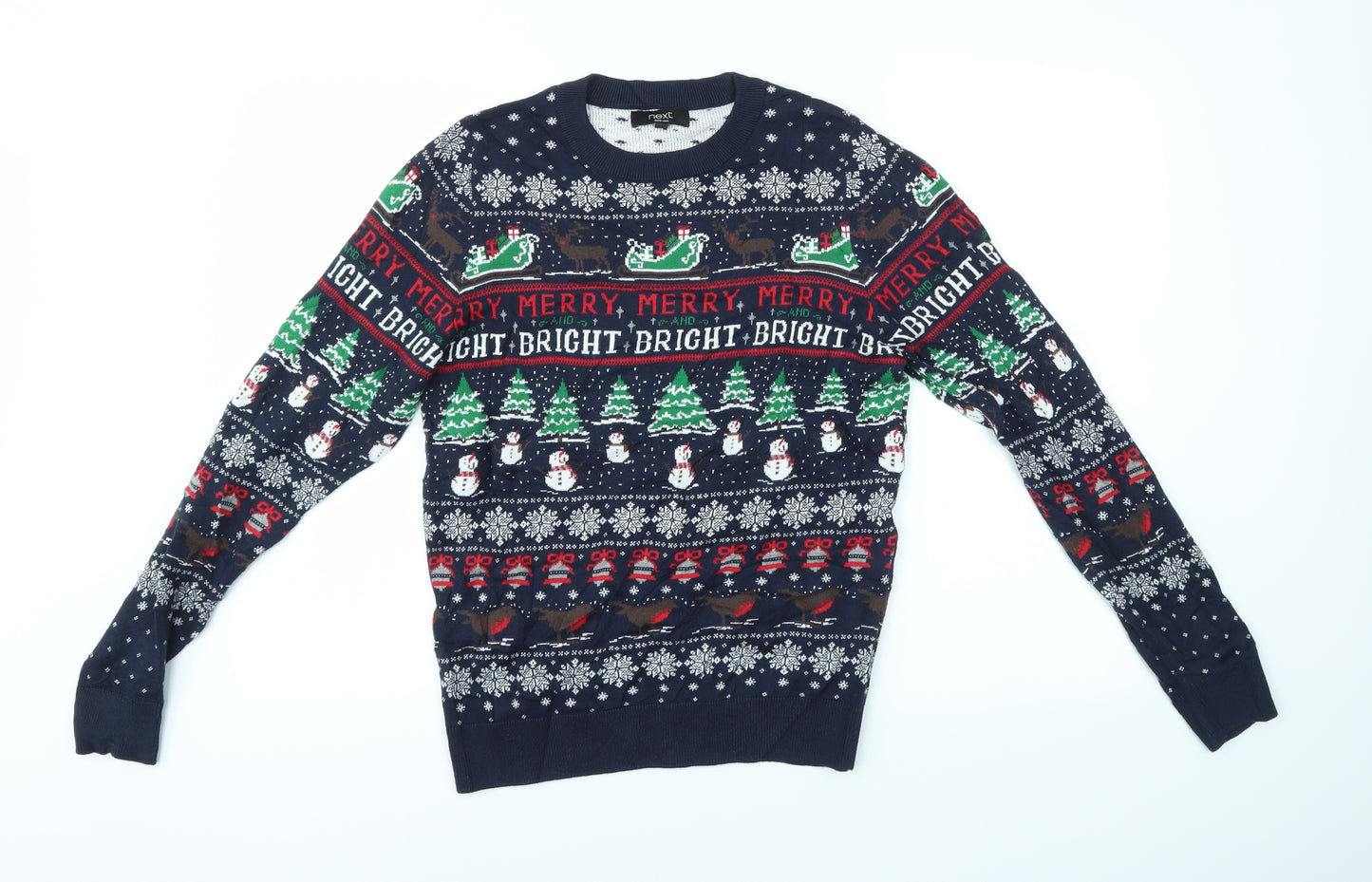 NEXT Mens Multicoloured   Pullover Jumper Size XS  - festive christmas