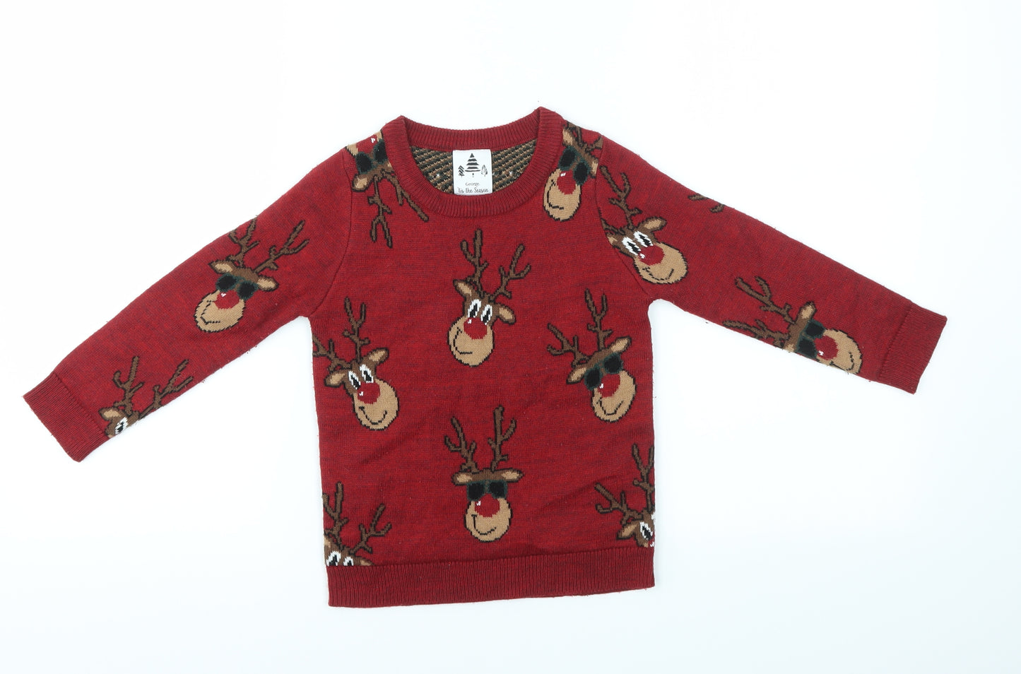 George Boys Multicoloured   Pullover Jumper Size 3-4 Years  - festive christmas