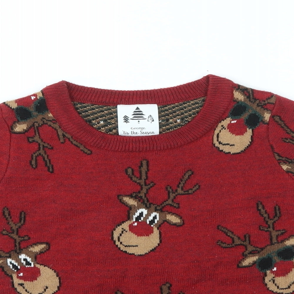 George Boys Multicoloured   Pullover Jumper Size 3-4 Years  - festive christmas