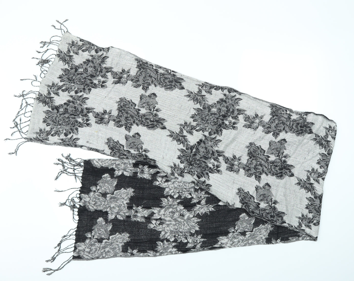 Preworn Womens Grey Floral   Scarf