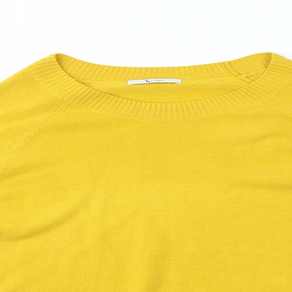 TU Womens Yellow   Basic Blouse Size 8