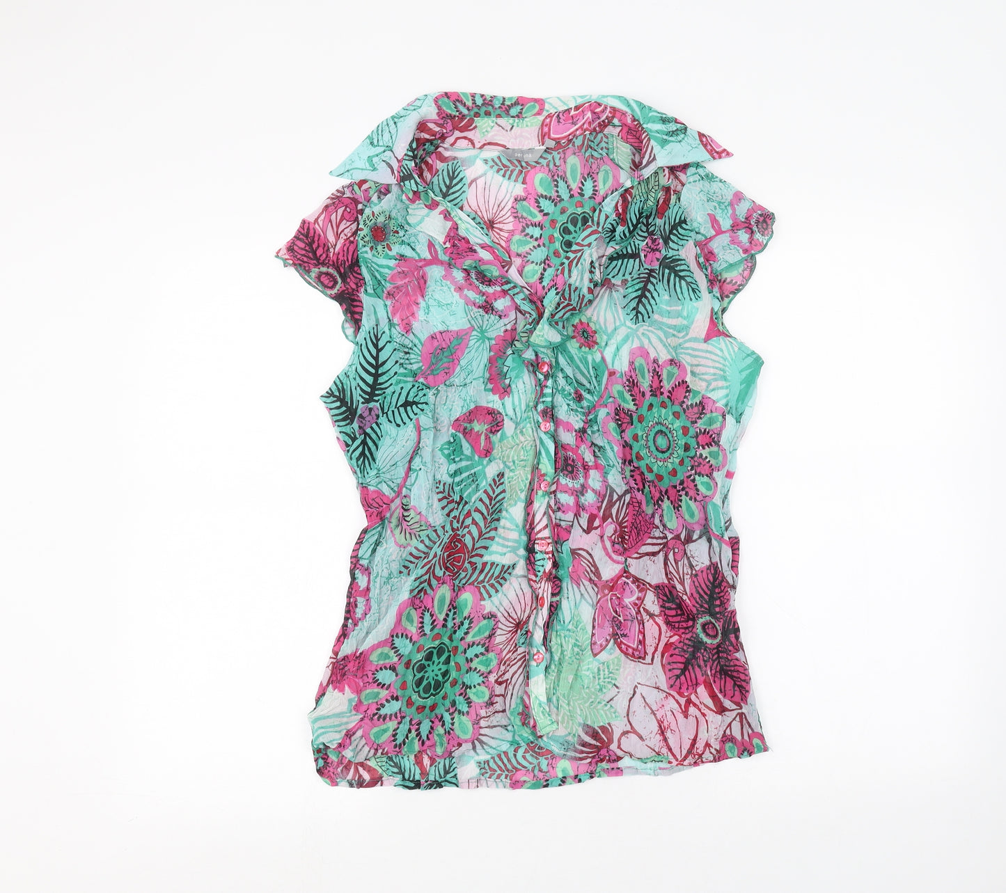 Per Una Womens Green   Basic Button-Up Size 14