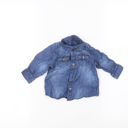 Matalan Baby Blue   Basic Button-Up Size 3-6 Months