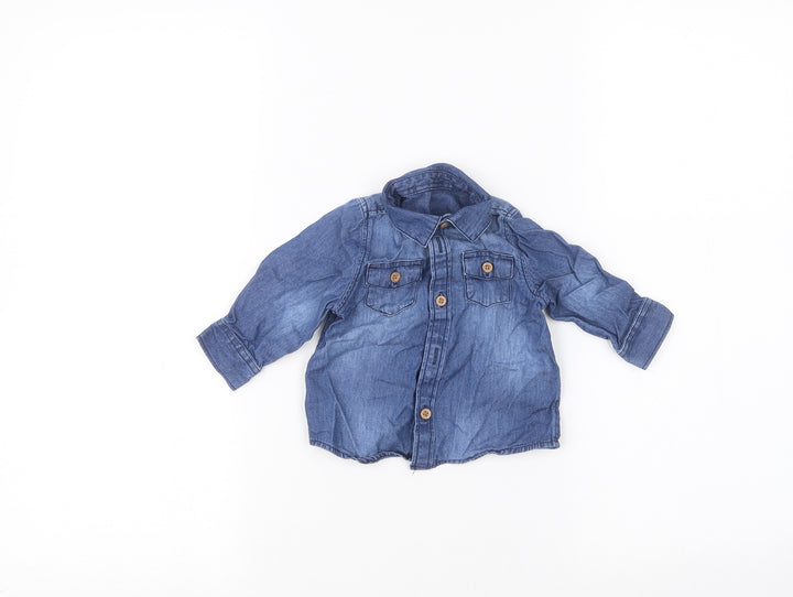 Matalan Baby Blue   Basic Button-Up Size 3-6 Months
