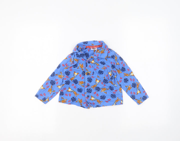 George Baby Blue   Basic Button-Up Size 12-18 Months  - peter rabbit