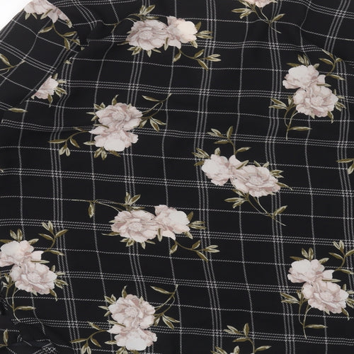 Anthology Womens Black Floral  Basic Blouse Size 12