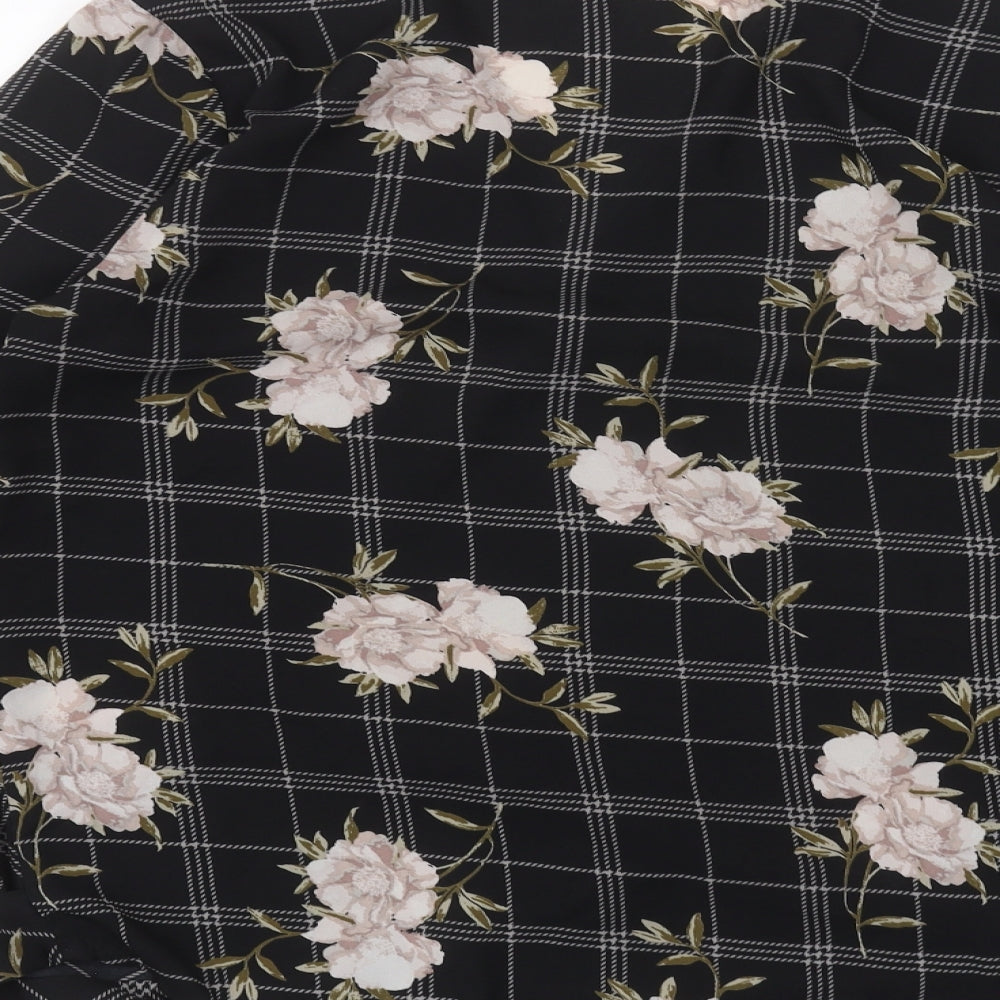 Anthology Womens Black Floral  Basic Blouse Size 12