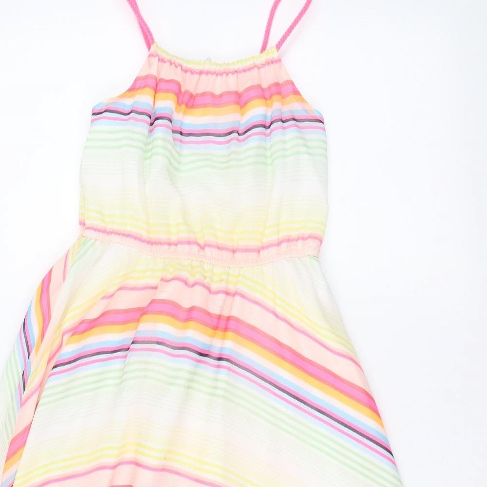 H&M Girls White Striped  A-Line  Size 7-8 Years