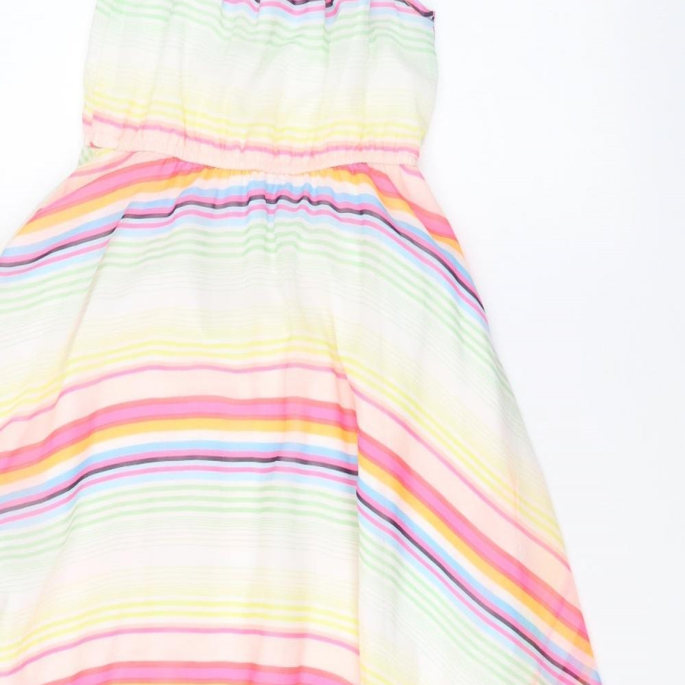 H&M Girls White Striped  A-Line  Size 7-8 Years