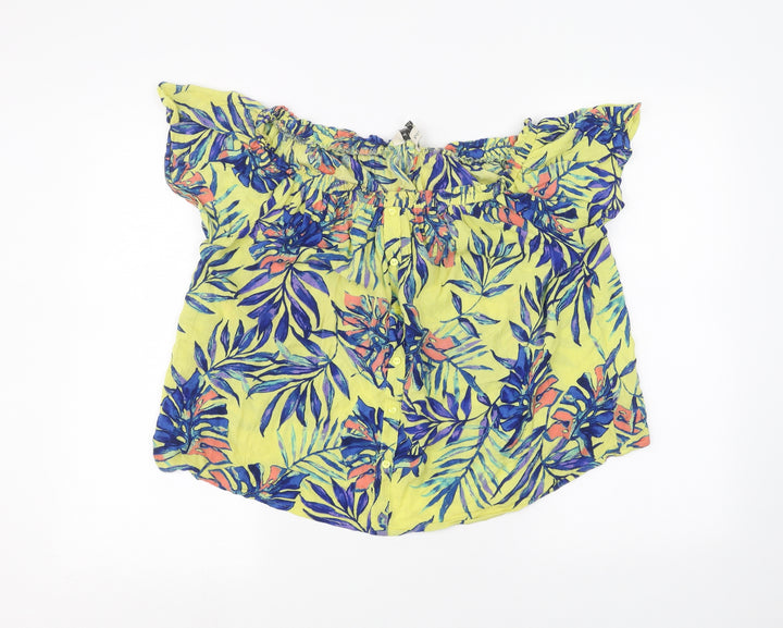 F&F Womens Yellow Basic Button-Up Size 12