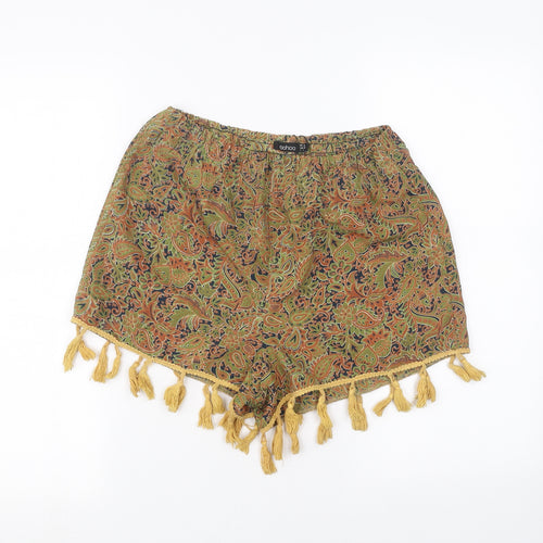 Boohoo Womens Green   Cut-Off Shorts Size 8