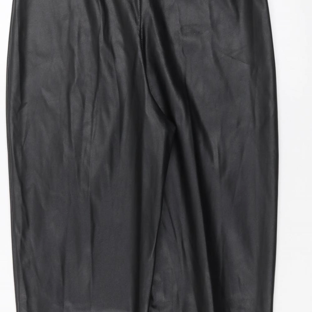 PRETTYLITTLETHING Womens Black   Trousers  Size 10 L27 in