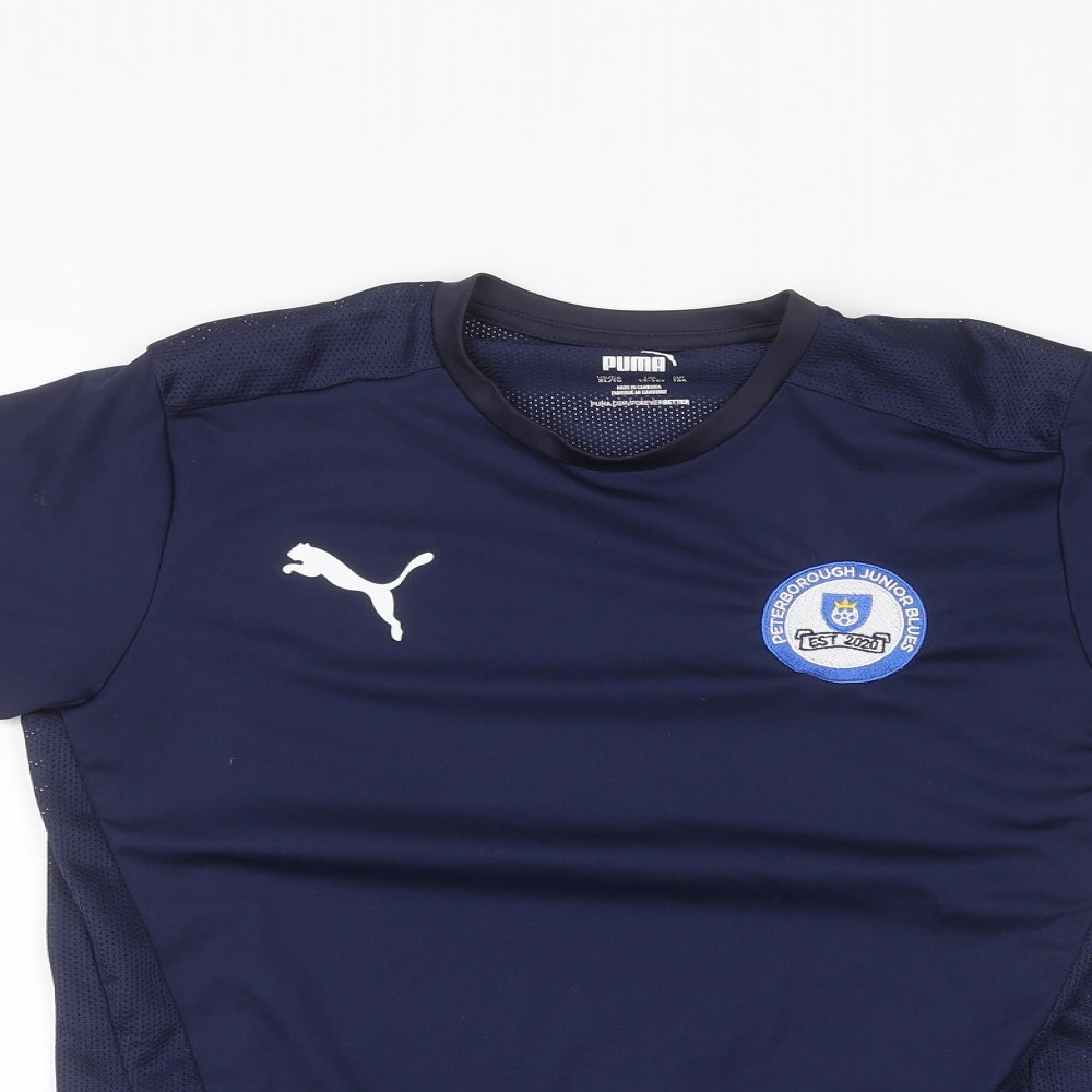 PUMA Boys Blue   Basic T-Shirt Size 13-14 Years  - Peterborough fc