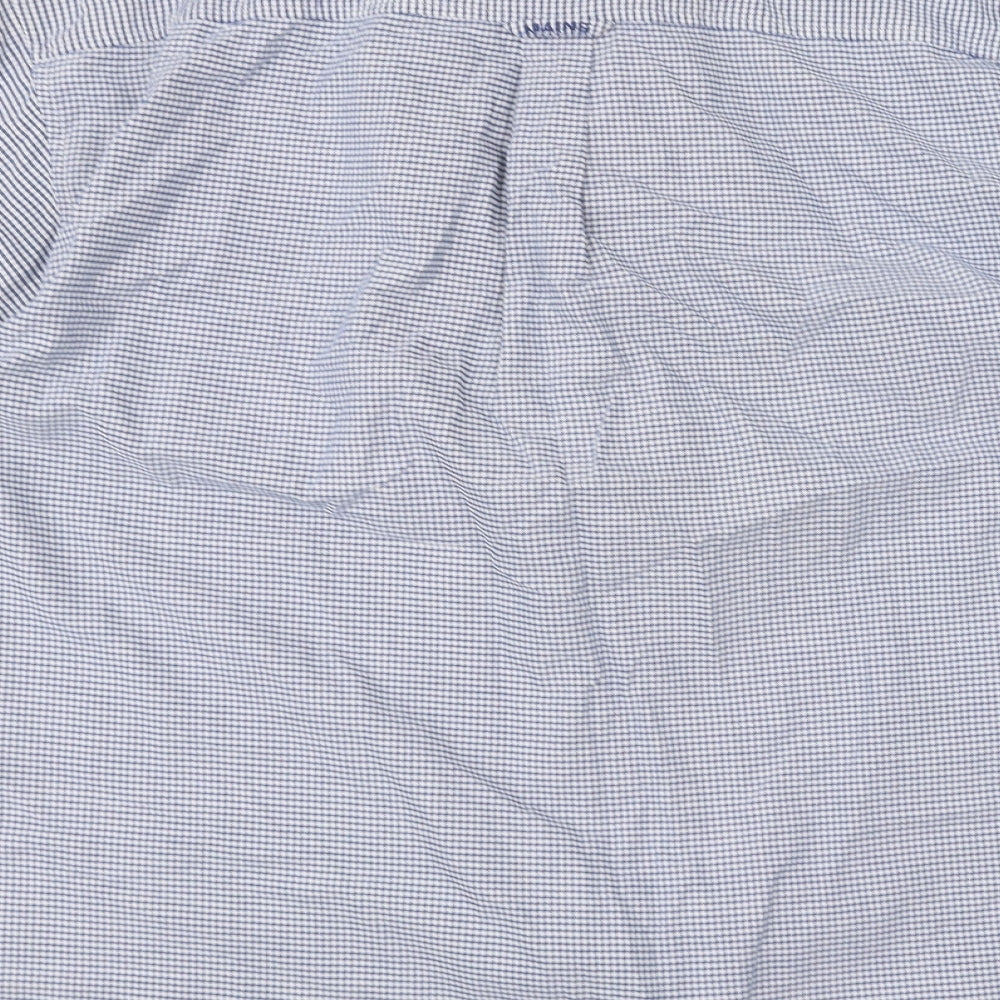 Maine New England Mens Blue    Dress Shirt Size L