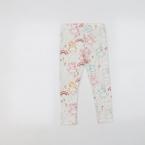 Matalan Girls White   Sweatpants Trousers Size 5-6 Years