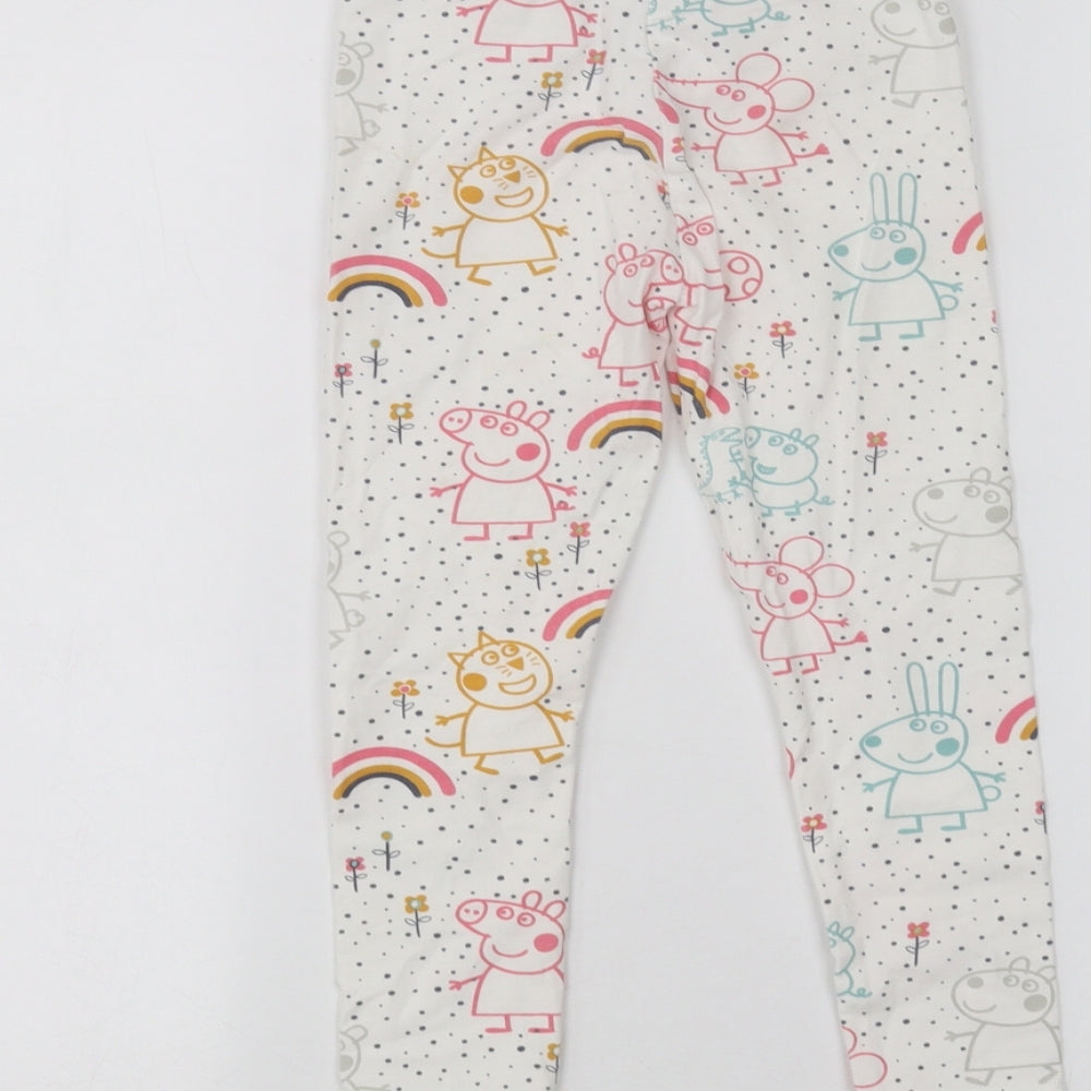 Matalan Girls White   Sweatpants Trousers Size 5-6 Years