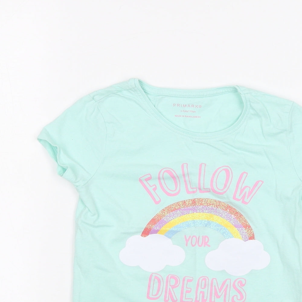 Primark Girls Blue   Basic T-Shirt Size 4-5 Years