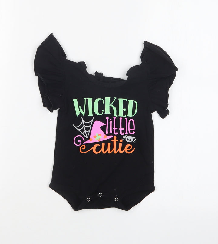 Preworn Girls Black Babygrow One-Piece - HALLOWEEN