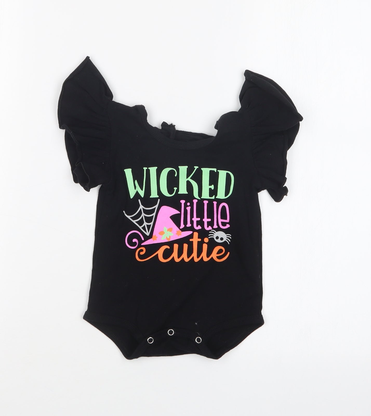 Preworn Girls Black   Babygrow One-Piece   - HALLOWEEN