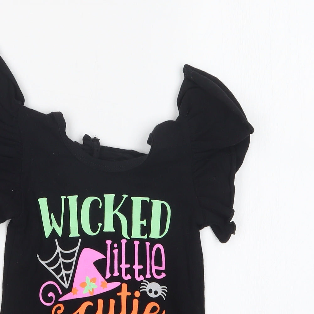 Preworn Girls Black   Babygrow One-Piece   - HALLOWEEN