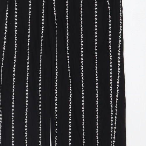 H&M Womens Black Striped  Trousers  Size 4 L28 in
