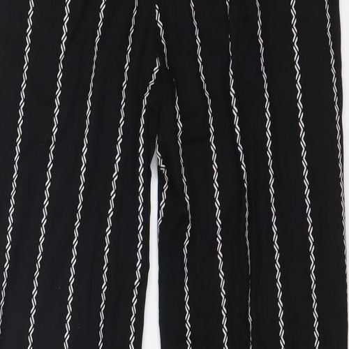 H&M Womens Black Striped  Trousers  Size 4 L28 in