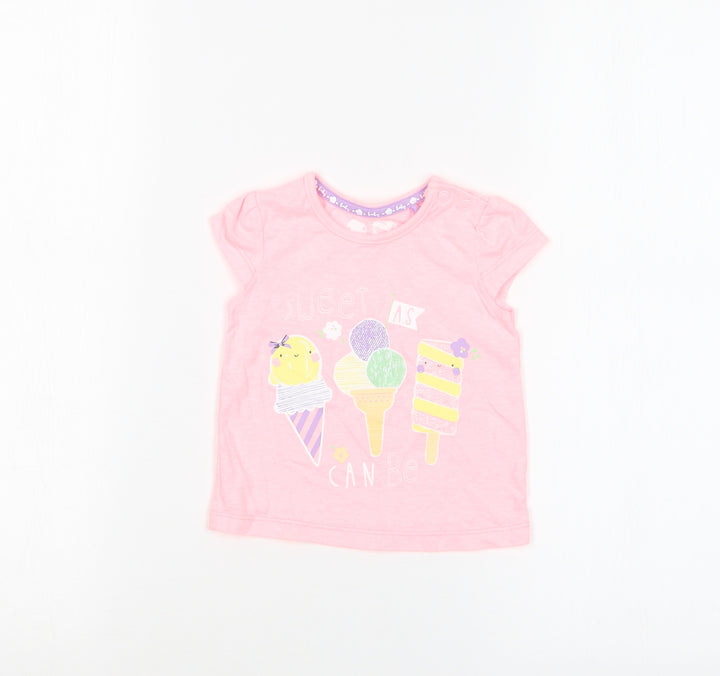 TU Girls Pink   Basic T-Shirt Size 3-6 Months