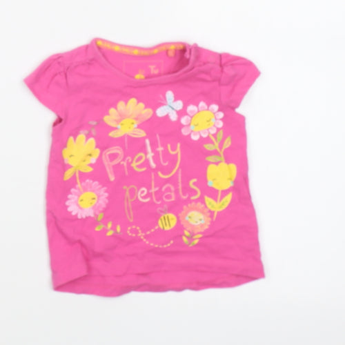 TU Girls Pink   Basic T-Shirt Size 3-6 Months