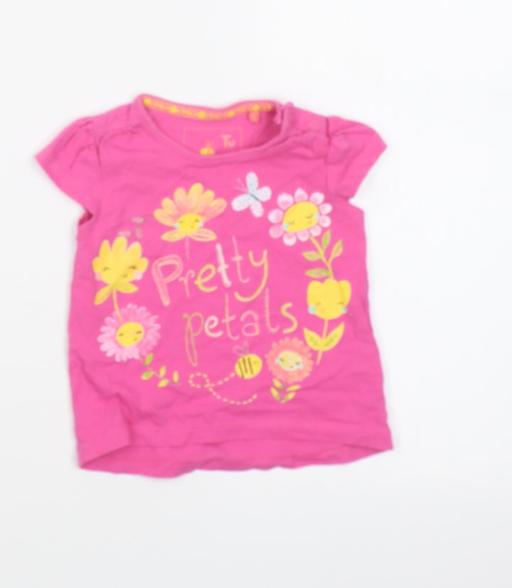 TU Girls Pink Basic T-Shirt Size 3-6 Months