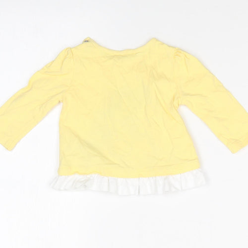 MORRISONS Girls Yellow   Basic T-Shirt Size 3-6 Months