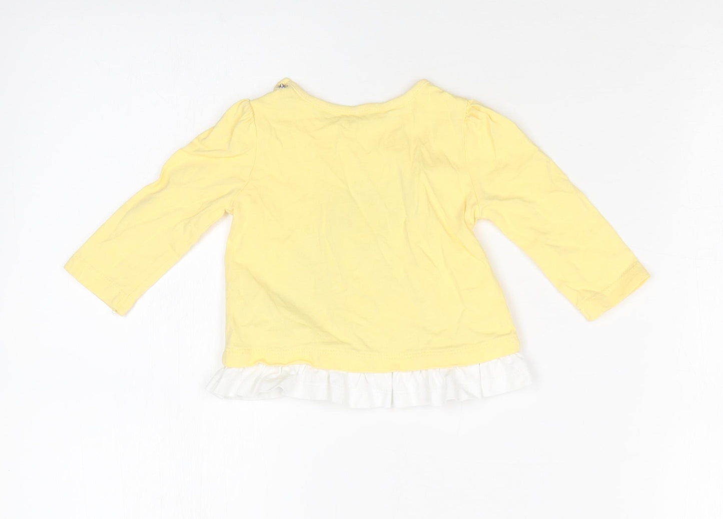 MORRISONS Girls Yellow   Basic T-Shirt Size 3-6 Months