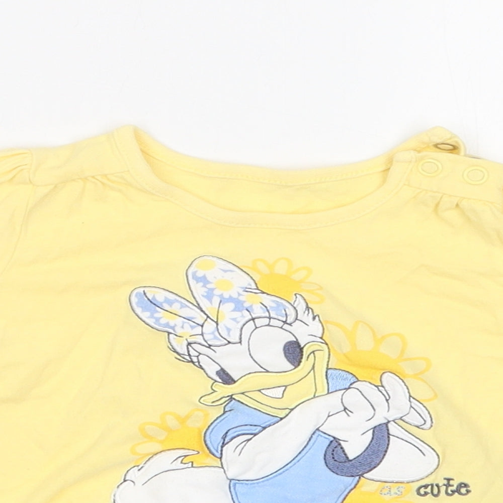 MORRISONS Girls Yellow   Basic T-Shirt Size 3-6 Months
