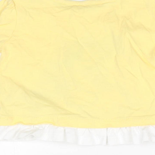 MORRISONS Girls Yellow   Basic T-Shirt Size 3-6 Months