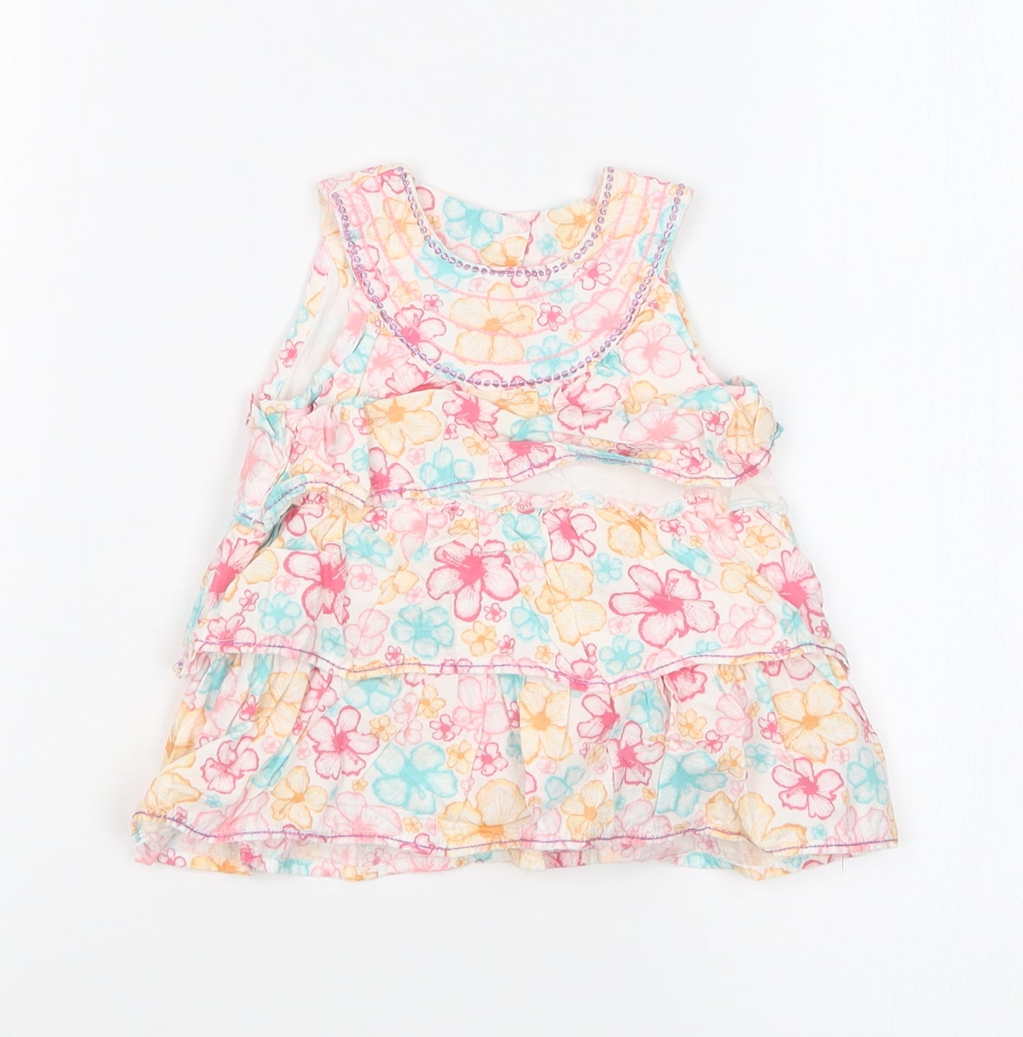 Mothercare Girls Multicoloured Floral  Basic T-Shirt Size 3-6 Months