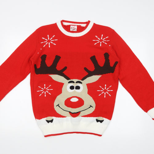 GAZELLE Womens Red   Pullover Sweatshirt Size M  - CHRISTMAS