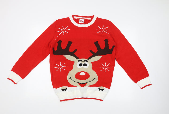GAZELLE Womens Red   Pullover Sweatshirt Size M  - CHRISTMAS