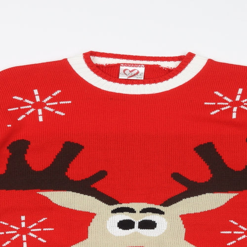 GAZELLE Womens Red   Pullover Sweatshirt Size M  - CHRISTMAS