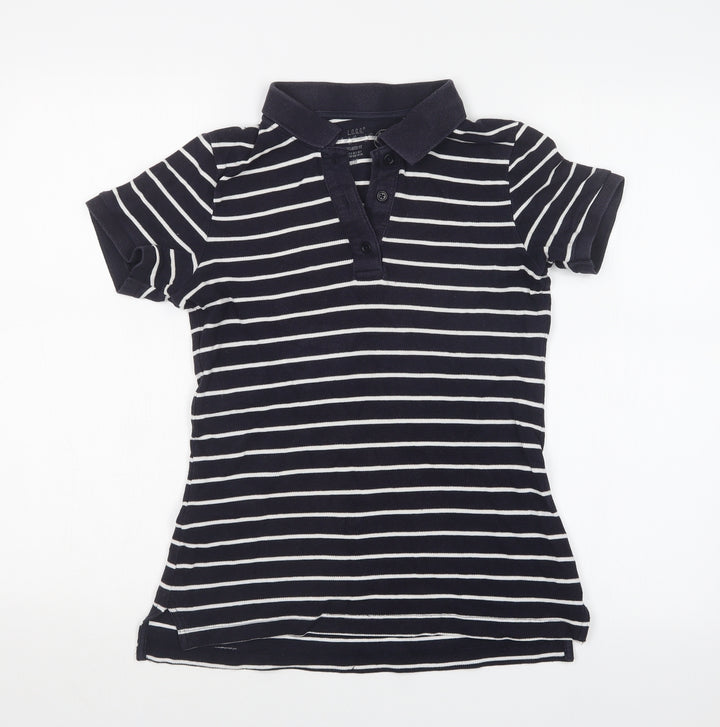 H&M Womens Blue Striped  Basic Polo Size S
